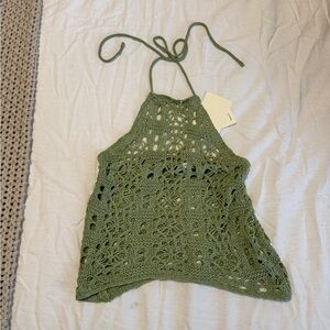 NEW Peppermayo Exclusive - Free Mind Crochet Top - Light Olive
